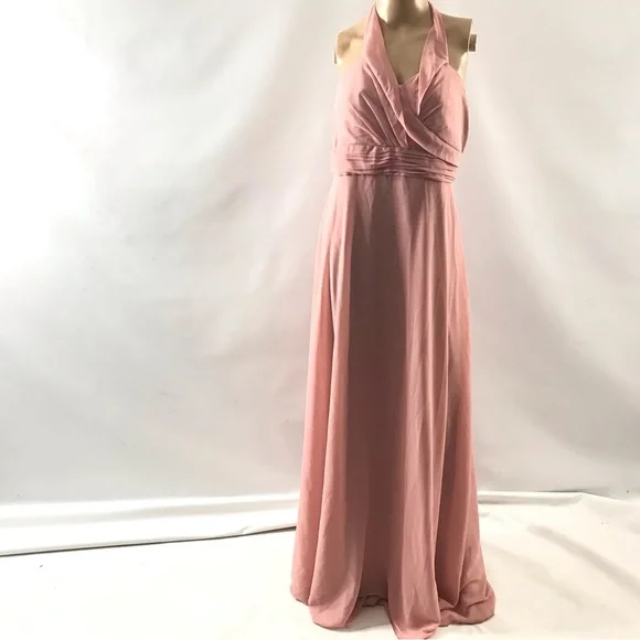 Unithorse | Dresses | Unithorse Pleated Floorlength Dress Dusty Pink Size S Chiffon  Bridesmaid Gown | Poshmark